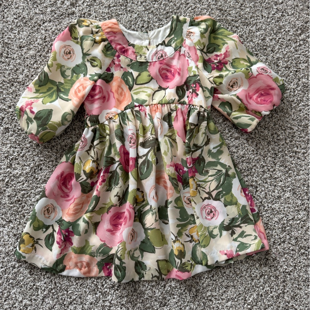 Bonnie Jean Floral Top with Pink and Green flowers
